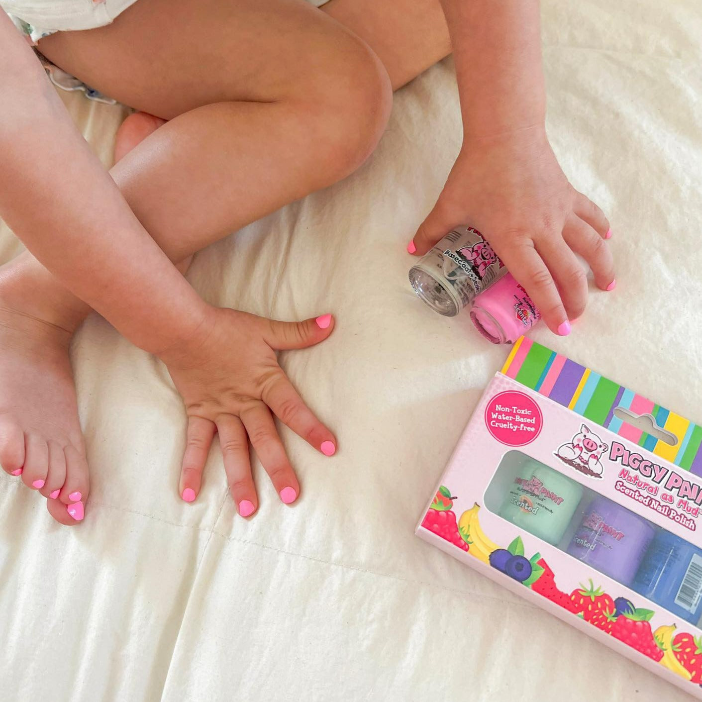 Piggy Paint Non-Toxic Scented Nail Polish Set for Kids – 4 Pack Fruit Fairy