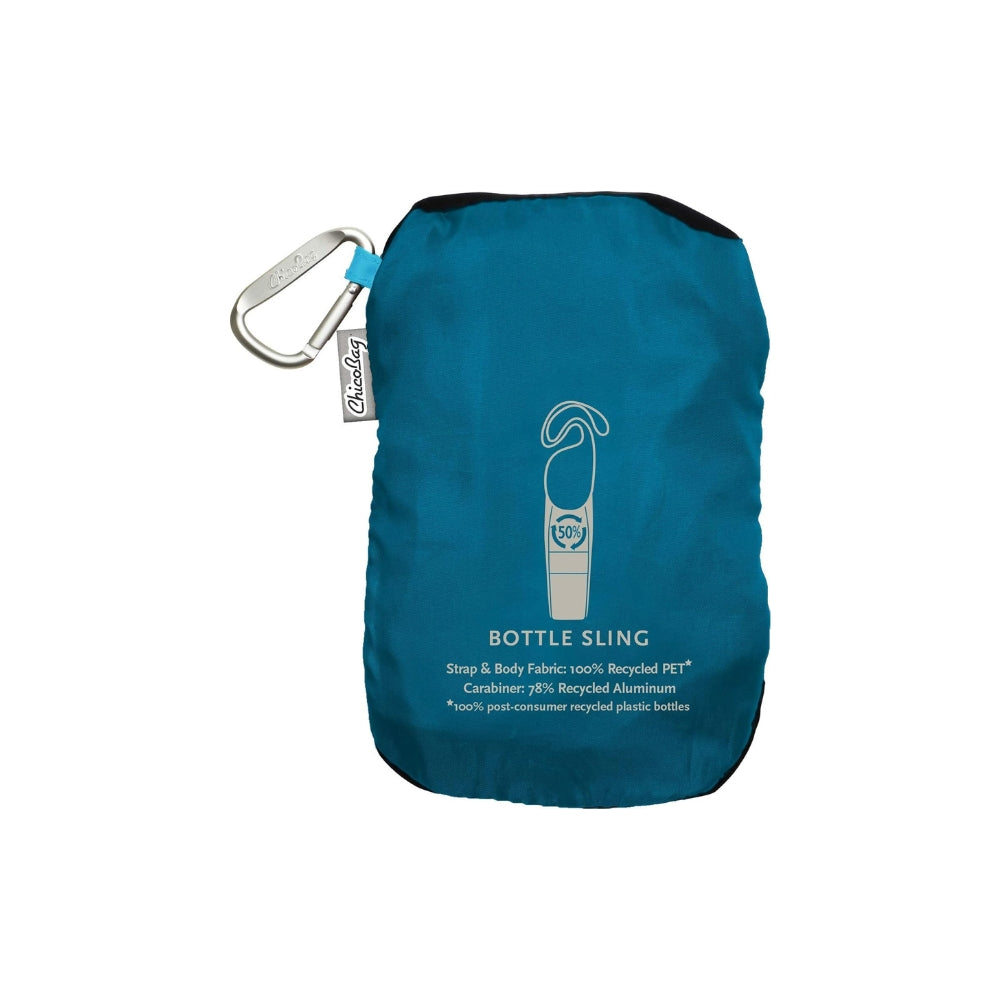 ChicoBag rePETe Water Bottle Sling – Eco-Friendly Recycled Carrier with Strap, Carabiner & Storage Pocket