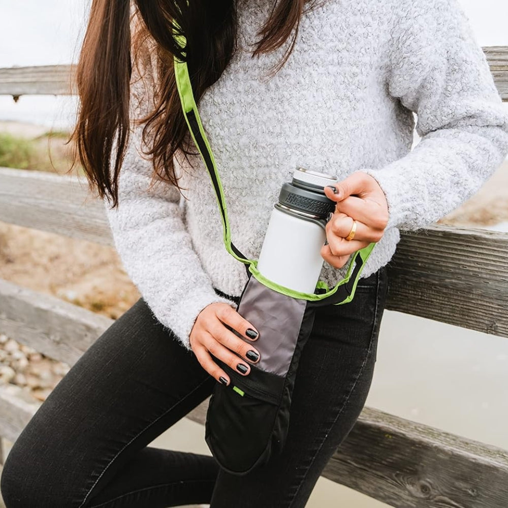 ChicoBag rePETe Water Bottle Sling – Eco-Friendly Recycled Carrier with Strap, Carabiner & Storage Pocket