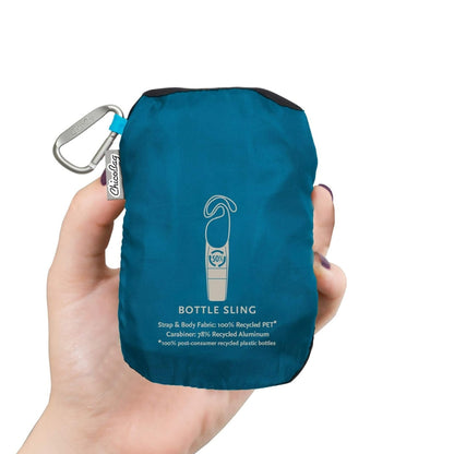 ChicoBag rePETe Water Bottle Sling – Eco-Friendly Recycled Carrier with Strap, Carabiner & Storage Pocket