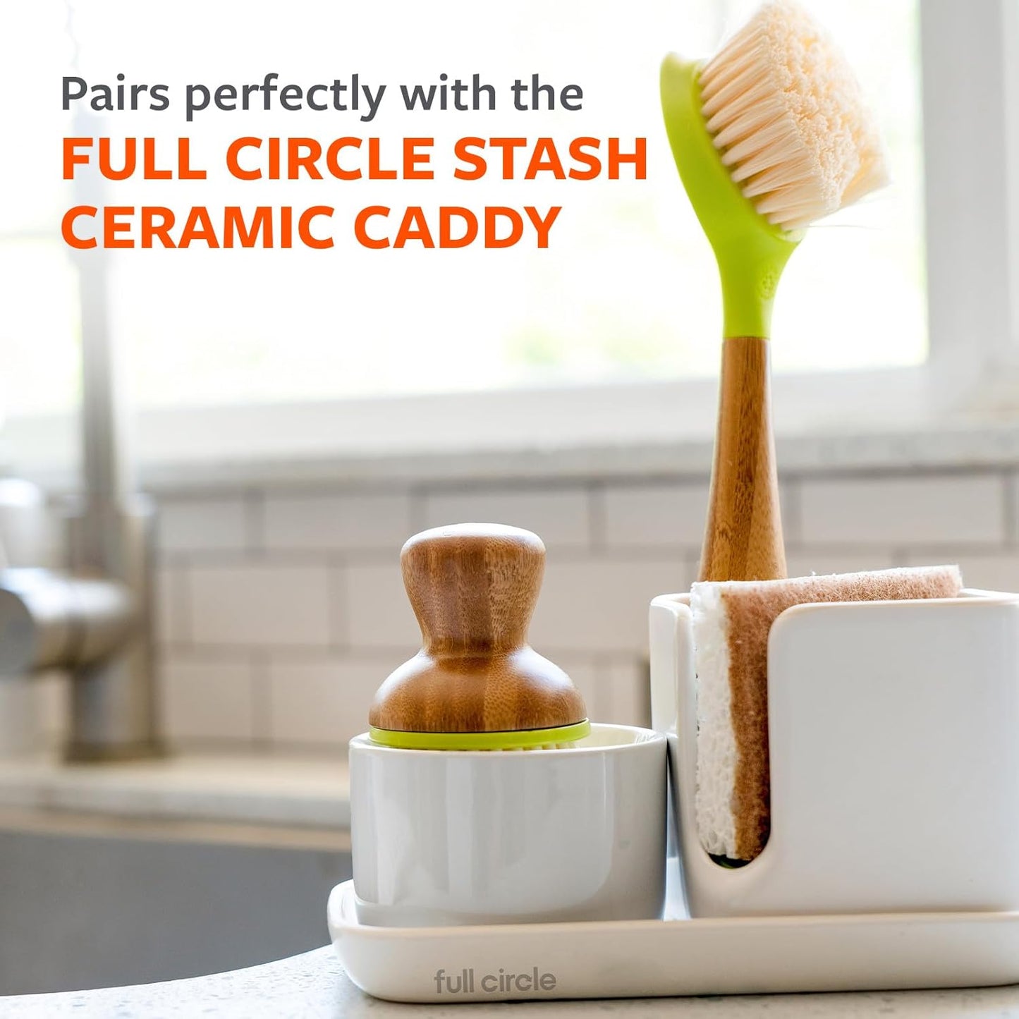 Full Circle Bubble Up Replacement Dish Brush – Eco-Friendly & Powerful Scrubbing Tool