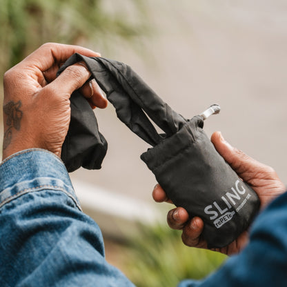 ChicoBag rePETe+Refine Crossbody Water Bottle Sling – Eco-Friendly Recycled Bag with Carabiner & Drawstring Closure